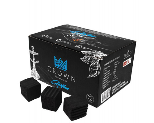 Уголь для кальяна CROWN AIRFLOW (25mm) - 1KG - 72 BRICKS