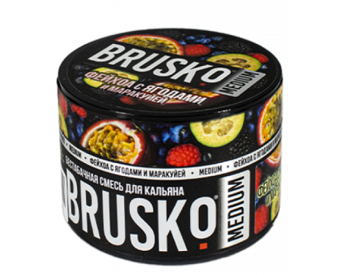Бестабачная смесь BRUSKO - ФЕЙХОА С ЯГОДАМИ И МАРАКУЙЕЙ (MEDIUM) - 50 ГР - Фейхоа Маракуйя Ягоды