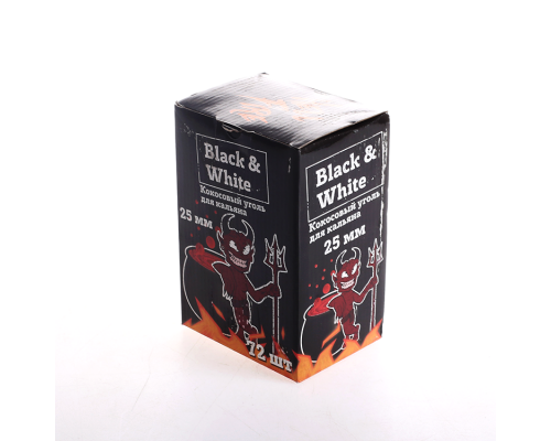 Уголь для кальяна BLACK & WHITE 25 (MM) -1KG - 72 ШТ Уголь для кальяна BLACK & WHITE 25 (MM) -1KG - 72 ШТ