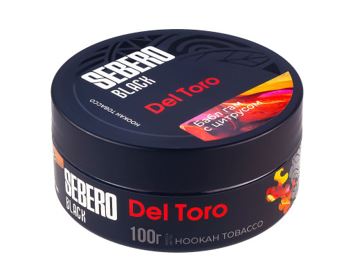 Табак для кальяна Sebero Black Del Toro (Себеро Блэк - Цитрусовая Жвачка) - 100 гр Табак для кальяна Sebero Black Del Toro (Себеро Блэк - Цитрусовая Жвачка) - 100 гр