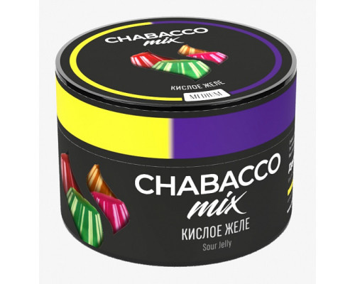 Бестабачная смесь CHABACCO MIX SOUR JELLY (КИСЛОЕ ЖЕЛЕ) 50 ГР MEDIUM - Лимон Клюква Вишня