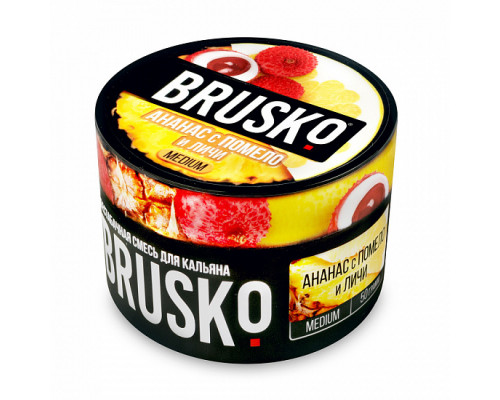 Бестабачная смесь BRUSKO - АНАНАС С ПОМЕЛО И ЛИЧИ (MEDIUM) - 50 ГР - Ягоды  