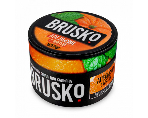Бестабачная смесь BRUSKO - АПЕЛЬСИН С МЯТОЙ (MEDIUM) - 50 ГР - Апельсин Мята 