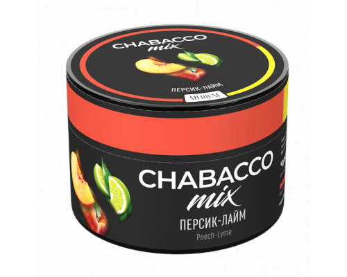 Бестабачная смесь CHABACCO MIX PEACH LIME (ПЕРСИК-ЛАЙМ) 50 ГР MEDIUM - Персик Лайм 