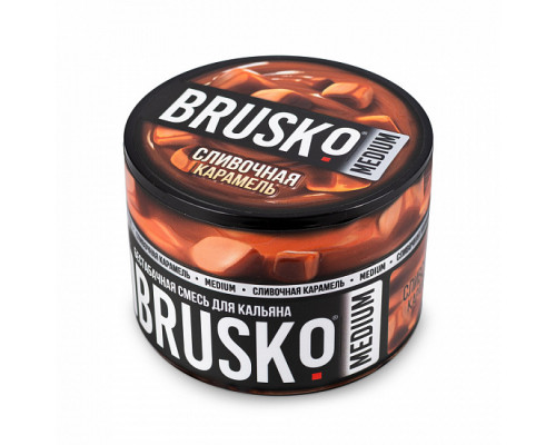Бестабачная смесь BRUSKO - СЛИВОЧНАЯ КАРАМЕЛЬ (MEDIUM) - 50 ГР - Карамель Сливки 