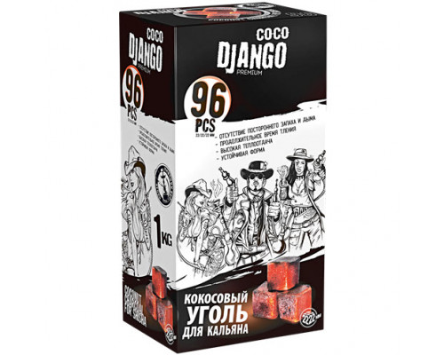Уголь COCO DJANGO (22mm) - 1KG - 96 BRICKS